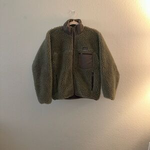 Patagonia Vintage 1980s Oversized Forest Green Fleece Jacket